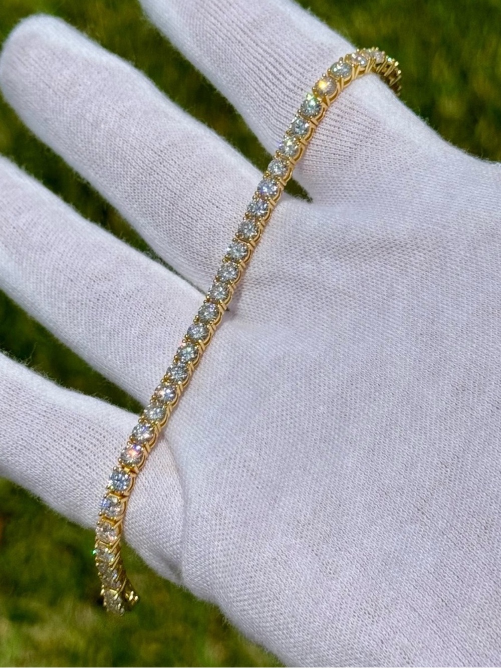 18K Gold Plated, 11.7CTW Moissanite Tennis Bracelet